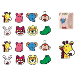 Round Cartoon Animal Stickers Assorted
